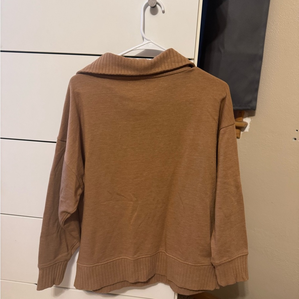 Maurices Ribbed Half-Zip Pullover in Camel - Picture 2 of 3
